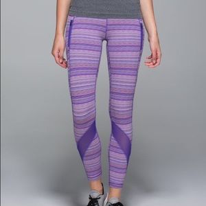 Lululemon Purple Striped Leggings 